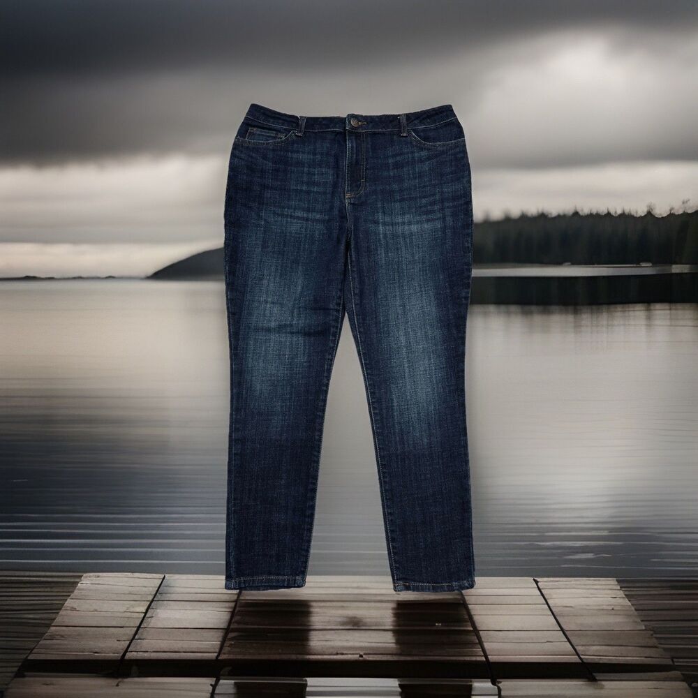 Lee Slim Fit Skinny Leg Jeans Petite 12P (33x26) Dark Blue Ankle Stretch Womens